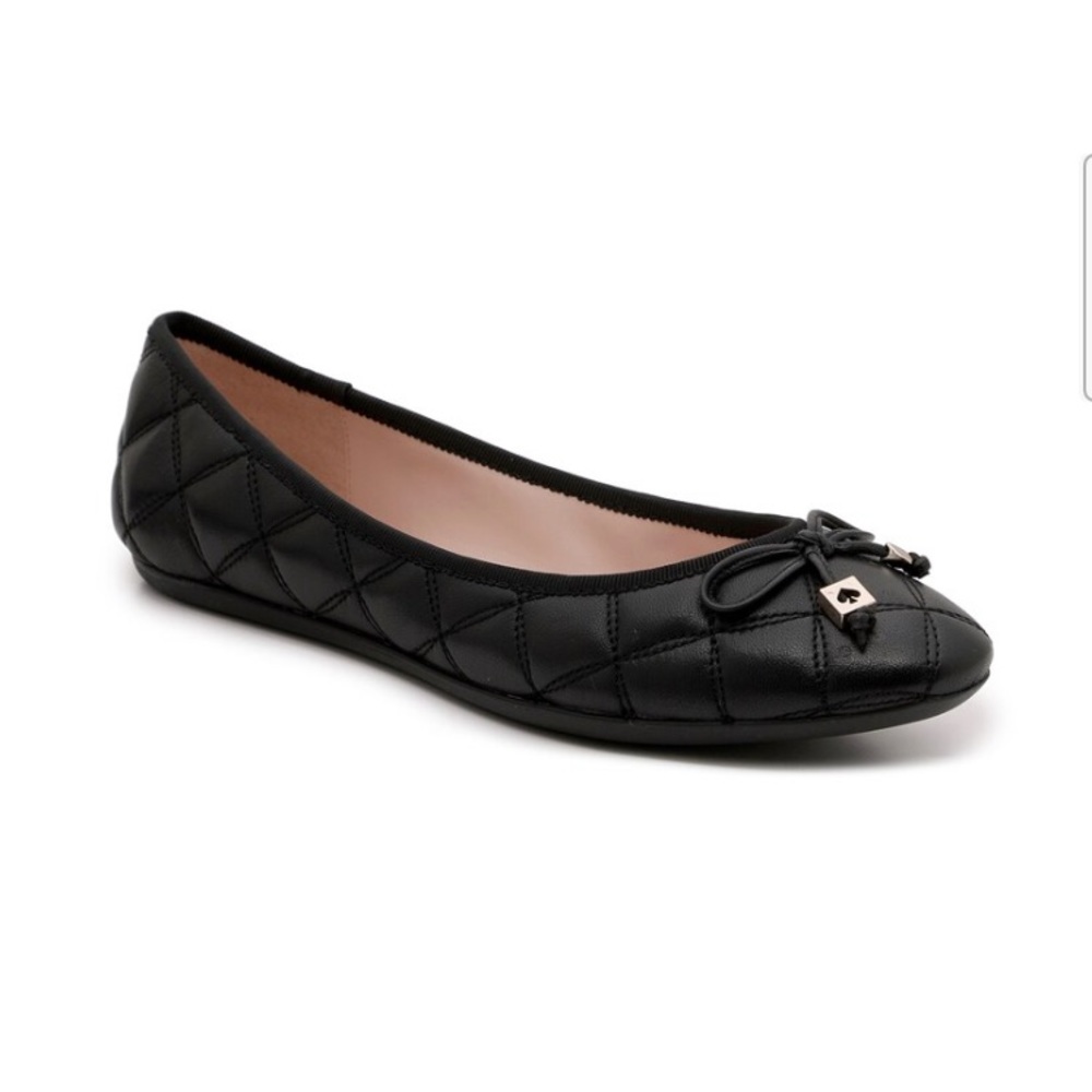 kate spade black leather ballet flat size 6